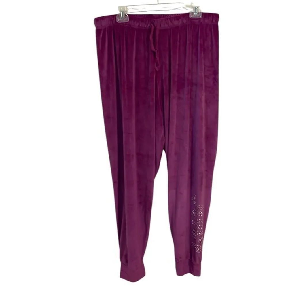 Juicy Couture Purple Velour Joggers, Bling, Lounge, 1X